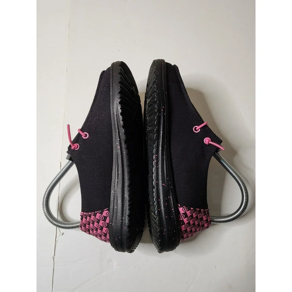 Hey Dude Shoes Youth 5 Black Hot Pink Wendy Batik Geo Slip On 40443-02T